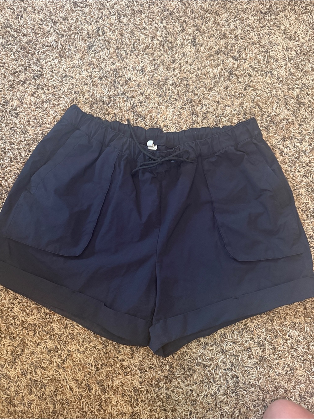 Zella Navy High-Waist navigator drawstring Drawstring Pocket Shorts